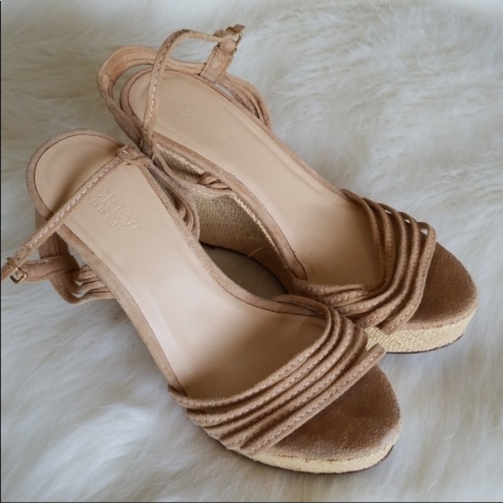 J Crew suede wedge Sandals Size 8